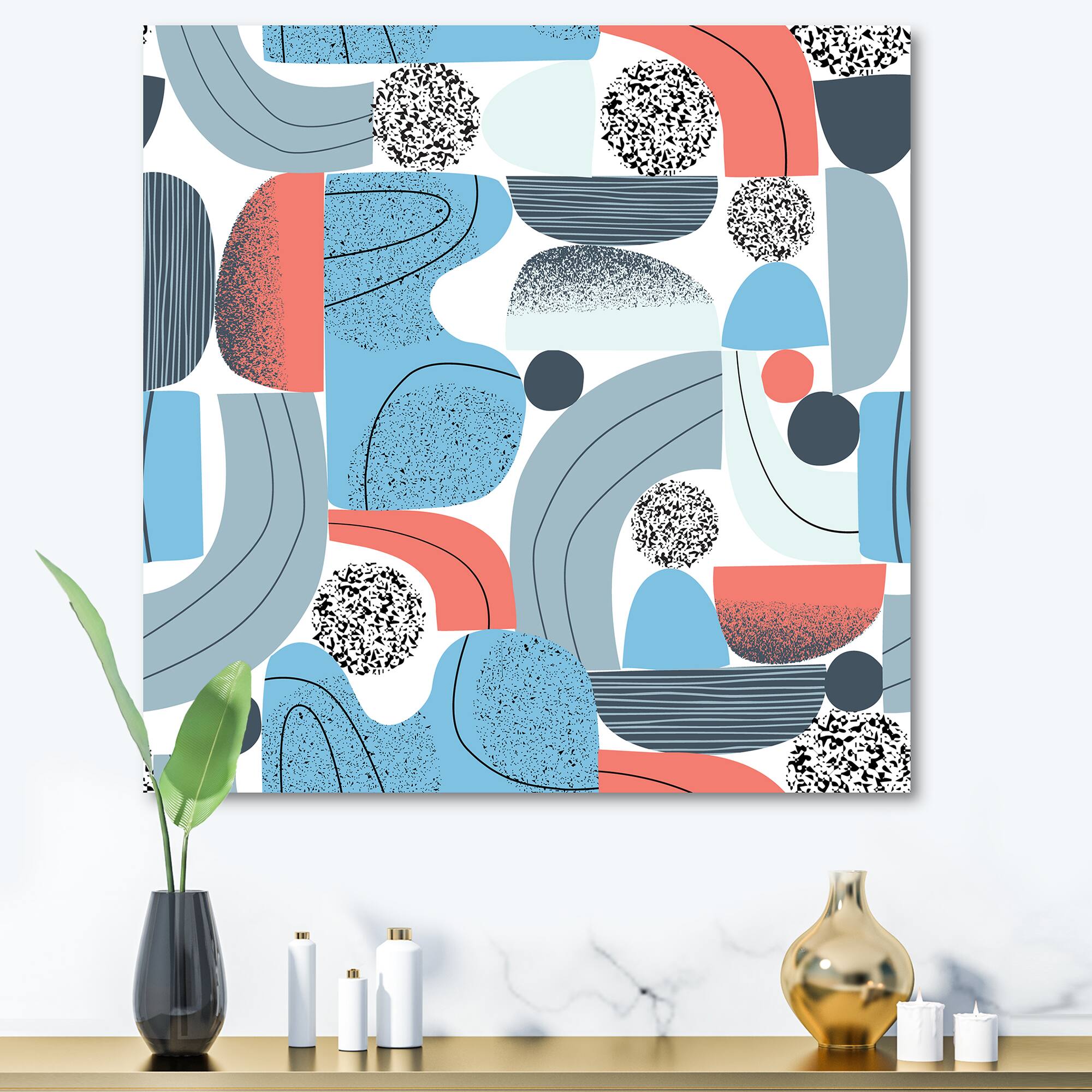 Designart - Retro Shapes With Abstract Suns and Moons II